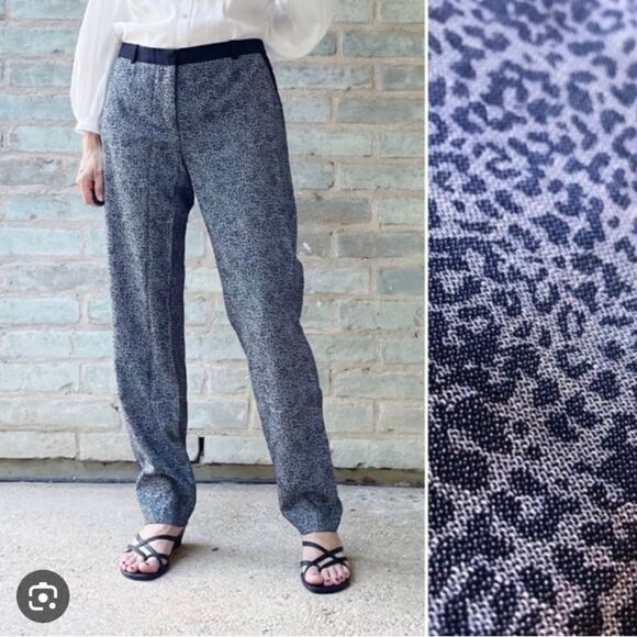 The kooples trousers leopard straight fit wool pants size 40 quiet luxury - Picture 1 of 8